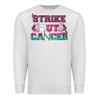 Oatmeal Heather Strike Out Cancer Baseball Premium Sweatshirt - texasbilliewilder