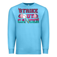 Ocean Blue Strike Out Cancer Baseball Premium Sweatshirt - texasbilliewilder