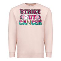 Pale Pink Strike Out Cancer Baseball Premium Sweatshirt - texasbilliewilder