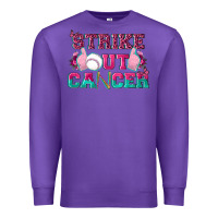 Purple Strike Out Cancer Baseball Premium Sweatshirt - texasbilliewilder
