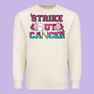 Strike Out Cancer Baseball Premium Sweatshirt Designed By Texasbilliewilder