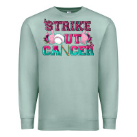 Seafoam Strike Out Cancer Baseball Premium Sweatshirt - texasbilliewilder