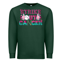 Sports Green Strike Out Cancer Baseball Premium Sweatshirt - texasbilliewilder