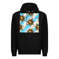 Black leopard sun seamless pattern Premium Hoodie - BundleAndBundleShop