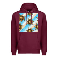 Burgundy leopard sun seamless pattern Premium Hoodie - BundleAndBundleShop