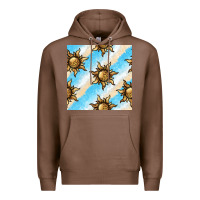 Chestnut leopard sun seamless pattern Premium Hoodie - BundleAndBundleShop
