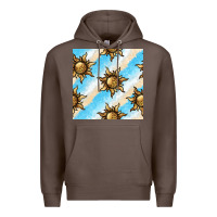 Coffee leopard sun seamless pattern Premium Hoodie - BundleAndBundleShop