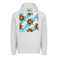 Dove Grey leopard sun seamless pattern Premium Hoodie - BundleAndBundleShop