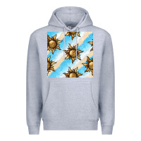 Heather Grey leopard sun seamless pattern Premium Hoodie - BundleAndBundleShop