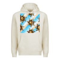 Oatmeal Heather leopard sun seamless pattern Premium Hoodie - BundleAndBundleShop