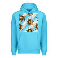 Ocean Blue leopard sun seamless pattern Premium Hoodie - BundleAndBundleShop
