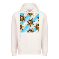 Pale Pink leopard sun seamless pattern Premium Hoodie - BundleAndBundleShop