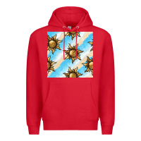 Red leopard sun seamless pattern Premium Hoodie - BundleAndBundleShop