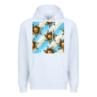 White leopard sun seamless pattern Premium Hoodie - BundleAndBundleShop