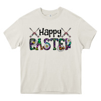 Cream Happy Easter Heavy Core Tee - CowhideDigitalArt