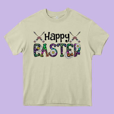 Happy Easter Heavy Core Tee Designed By Cowhidedigitalart