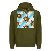 Army Green leopard sun seamless pattern Premium Hoodie - BundleAndBundleShop