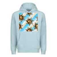 Blue Mist leopard sun seamless pattern Premium Hoodie - BundleAndBundleShop