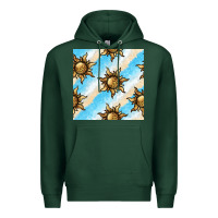 Sports Green leopard sun seamless pattern Premium Hoodie - BundleAndBundleShop