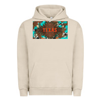 Pigment French Oak western texas and bullskulls with turquoise and leopard licanse plate Urban Hoodie - Artiststas