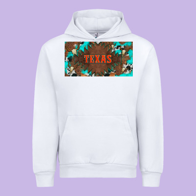 Western Texas And Bullskulls With Turquoise And Leopard Licanse Plate Urban Hoodie Designed By Artiststas
