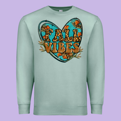 Fall Vibes Heart Premium Sweatshirt Designed By Ranaportraitstore