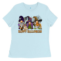Baby Blue happy halloween  gnomies Ladies Tee - BarkalooDesign