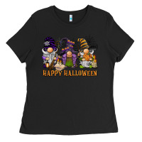Black happy halloween  gnomies Ladies Tee - BarkalooDesign