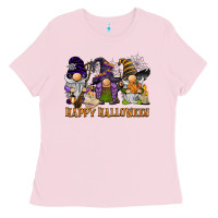 Bubblegum Pink happy halloween  gnomies Ladies Tee - BarkalooDesign
