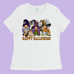 Happy Halloween  Gnomies Ladies Tee Designed By Barkaloodesign