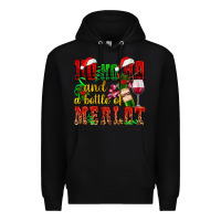 Black ho ho ho and a bottle of merlot Premium Hoodie - AdoDesignShop