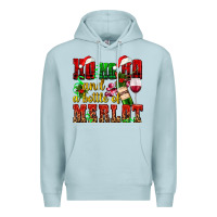 Blue Mist ho ho ho and a bottle of merlot Premium Hoodie - AdoDesignShop