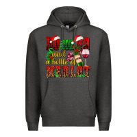 Charcoal Heather ho ho ho and a bottle of merlot Premium Hoodie - AdoDesignShop