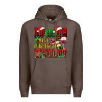 Coffee ho ho ho and a bottle of merlot Premium Hoodie - AdoDesignShop