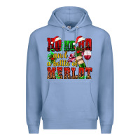 Colony Blue ho ho ho and a bottle of merlot Premium Hoodie - AdoDesignShop