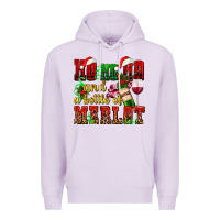Lilac ho ho ho and a bottle of merlot Premium Hoodie - AdoDesignShop