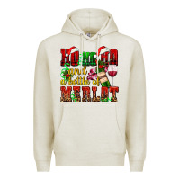 Oatmeal Heather ho ho ho and a bottle of merlot Premium Hoodie - AdoDesignShop
