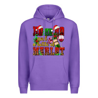 Purple ho ho ho and a bottle of merlot Premium Hoodie - AdoDesignShop