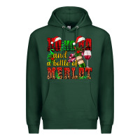 Sports Green ho ho ho and a bottle of merlot Premium Hoodie - AdoDesignShop