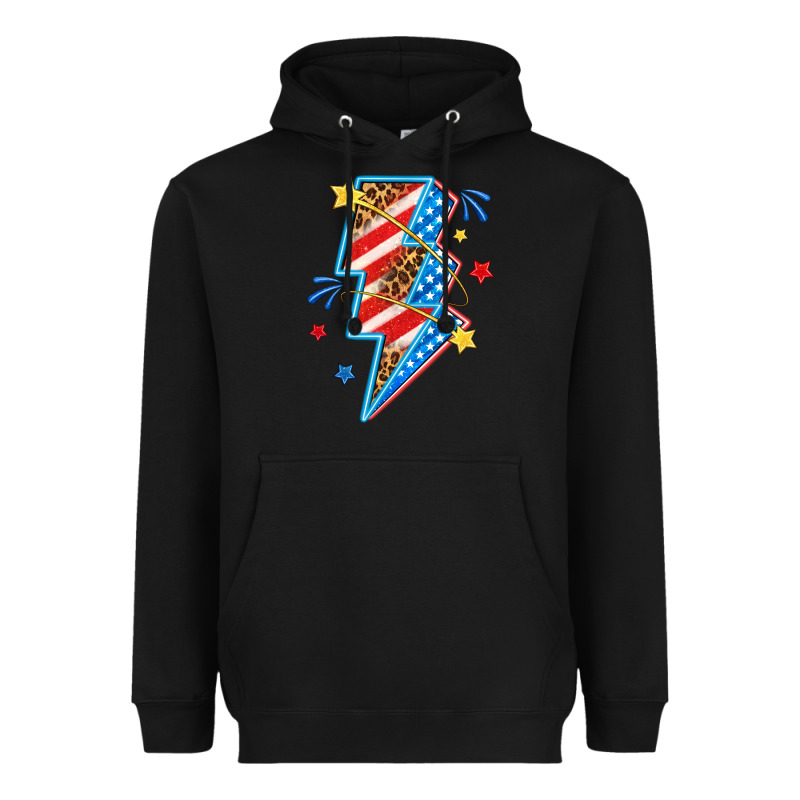 America Lightning Bolt Heavyweight Hoodie by texasbilliewilder | Teevron