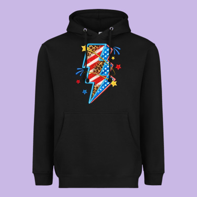 Heavyweight Hoodie America lightning bolt