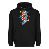 Black America lightning bolt Heavyweight Hoodie - texasbilliewilder