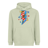 Matcha America lightning bolt Heavyweight Hoodie - texasbilliewilder