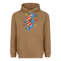 Toasted Coconut America lightning bolt Heavyweight Hoodie - texasbilliewilder