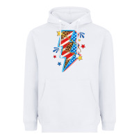 White America lightning bolt Heavyweight Hoodie - texasbilliewilder