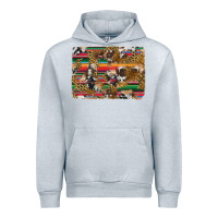Heather Grey western serape cowhide and leopard background Urban Hoodie - Artiststas