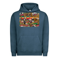 Pigment Midnight Navy western serape cowhide and leopard background Urban Hoodie - Artiststas