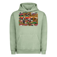 Pigment Oil Green western serape cowhide and leopard background Urban Hoodie - Artiststas