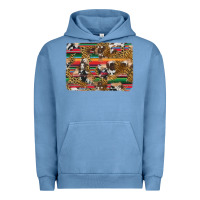 Pigment Pebble Blue western serape cowhide and leopard background Urban Hoodie - Artiststas