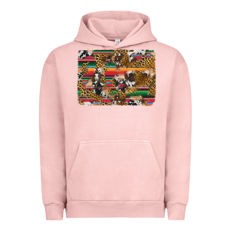 Western Serape Cowhide And Leopard Background Urban Hoodie by Artiststas | Teevron